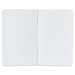Fabriano Ecoqua Plus Fabric-Bound Notebook - Grey, 3-1/2" x 5-1/2", Dot Grid, open