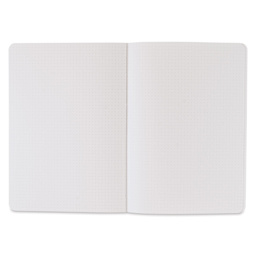 Fabriano Ecoqua Plus Fabric-Bound Notebook - Grey, 5-4/5" x 8-1/4", Dot Grid, open