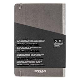 Fabriano Ecoqua Plus Fabric-Bound Notebook - Grey, 5-4/5" x 8-1/4", Dot Grid, back cover
