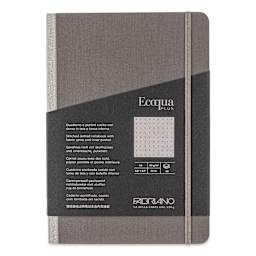 Fabriano Ecoqua Plus Fabric-Bound Notebook - Grey, 5-4/5" x 8-1/4", Dot Grid, front cover