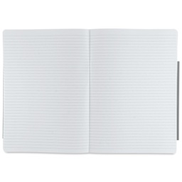 Fabriano Ecoqua Plus Fabric-Bound Notebook - Grey, 8-1/4" x 11-7/10", Lined, open