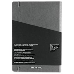 Fabriano Ecoqua Plus Fabric-Bound Notebook - Grey, 8-1/4" x 11-7/10", Lined, back cover