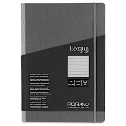 Fabriano Ecoqua Plus Fabric-Bound Notebook - Grey, 8-1/4" x 11-7/10", Lined, front cover