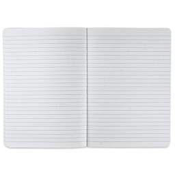 Fabriano Ecoqua Plus Fabric-Bound Notebook - Grey, 5-4/5" x 8-1/4", Lined, open