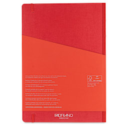 Fabriano Ecoqua Plus Fabric-Bound Notebook - Red, 8-1/4" x 11-7/10", Dot Grid, back cover