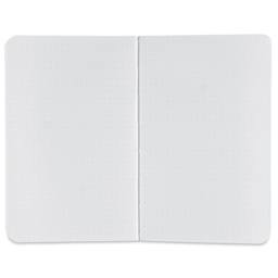 Fabriano Ecoqua Plus Fabric-Bound Notebook - Red, 3-1/2" x 5-1/2", Dot Grid, open