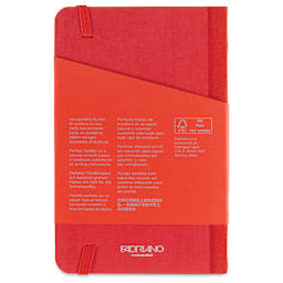 Fabriano Ecoqua Plus Fabric-Bound Notebook - Red, 3-1/2" x 5-1/2", Dot Grid, back cover
