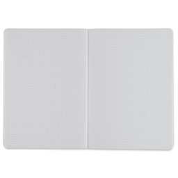 Fabriano Ecoqua Plus Fabric-Bound Notebook - Red, 5-4/5" x 8-1/4", Dot Grid, open