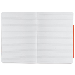 Fabriano Ecoqua Plus Fabric-Bound Notebook - Red, 8-1/4" x 11-7/10", Lined, open