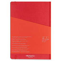 Fabriano Ecoqua Plus Fabric-Bound Notebook - Red, 8-1/4" x 11-7/10", Lined, back cover