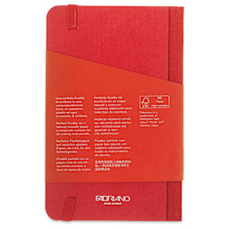 Fabriano Ecoqua Plus Fabric-Bound Notebook - Red, 3-1/2" x 5-1/2", Lined, back cover