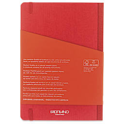 Fabriano Ecoqua Plus Fabric-Bound Notebook - Red, 5-4/5" x 8-1/4", Lined, back cover