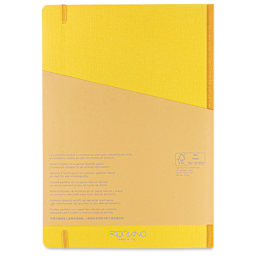 Fabriano Ecoqua Plus Fabric-Bound Notebook - Yellow, 8-1/4" x 11-7/10", Dot Grid, back cover