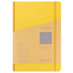 Fabriano Ecoqua Plus Fabric-Bound Notebook - Yellow, 8-1/4" x 11-7/10", Dot Grid, front cover