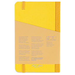 Fabriano Ecoqua Plus Fabric-Bound Notebook - Yellow, 3-1/2" x 5-1/2", Dot Grid, back cover