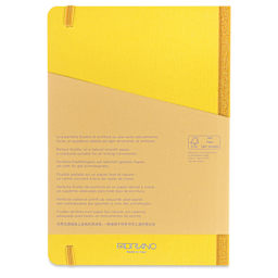 Fabriano Ecoqua Plus Fabric-Bound Notebook - Yellow, 5-4/5" x 8-1/4", Dot Grid, back cover