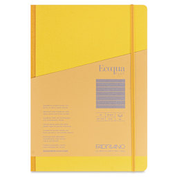 Fabriano Ecoqua Plus Fabric-Bound Notebook - Yellow, 8-1/4" x 11-7/10", Lined, front cover