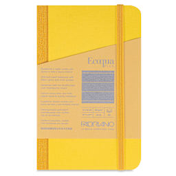 Fabriano Ecoqua Plus Fabric-Bound Notebook - Yellow, 3-1/2" x 5-1/2", Lined, front cover
