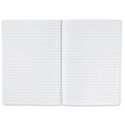 Fabriano Ecoqua Plus Fabric-Bound Notebook - Yellow, 5-4/5" x 8-1/4", Lined, open