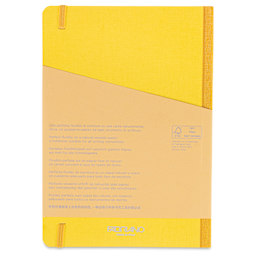 Fabriano Ecoqua Plus Fabric-Bound Notebook - Yellow, 5-4/5" x 8-1/4", Lined, back cover