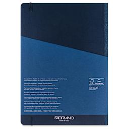 Fabriano Ecoqua Plus Fabric-Bound Notebook - Navy, 8-1/4" x 11-7/10", Dot Grid, back cover