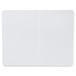 Fabriano Ecoqua Plus Fabric-Bound Notebook - Navy, 3-1/2" x 5-1/2", Dot Grid, open
