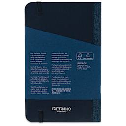 Fabriano Ecoqua Plus Fabric-Bound Notebook - Navy, 3-1/2" x 5-1/2", Dot Grid, back cover