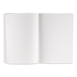 Fabriano Ecoqua Plus Fabric-Bound Notebook - Navy, 5-4/5" x 8-1/4", Dot Grid, open