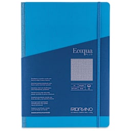 Fabriano Ecoqua Plus Fabric-Bound Notebook - Turquoise, 8-1/4" x 11-7/10", Dot Grid, front cover