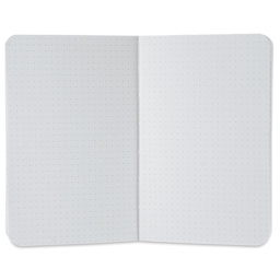 Fabriano Ecoqua Plus Fabric-Bound Notebook - Turquoise, 3-1/2" x 5-1/2", Dot Grid, open