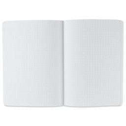 Fabriano Ecoqua Plus Fabric-Bound Notebook - Turquoise, 5-4/5" x 8-1/4", Dot Grid, open