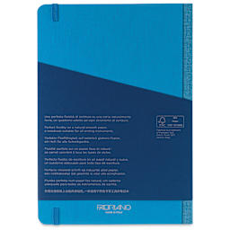 Fabriano Ecoqua Plus Fabric-Bound Notebook - Turquoise, 5-4/5" x 8-1/4", Dot Grid, back cover