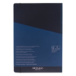 Fabriano Ecoqua Plus Fabric-Bound Notebook - Navy, 8-1/4" x 11-7/10", Lined, back cover
