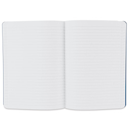 Fabriano Ecoqua Plus Fabric-Bound Notebook - Navy, 5-4/5" x 8-1/4", Lined, open