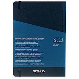 Fabriano Ecoqua Plus Fabric-Bound Notebook - Navy, 5-4/5" x 8-1/4", Lined, back cover