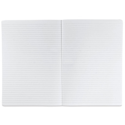 Fabriano Ecoqua Plus Fabric-Bound Notebook - Turquoise, 8-1/4" x 11-7/10", Lined, open