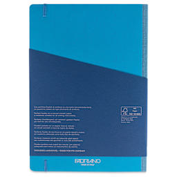 Fabriano Ecoqua Plus Fabric-Bound Notebook - Turquoise, 8-1/4" x 11-7/10", Lined, back cover