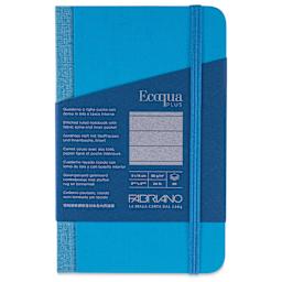Fabriano Ecoqua Plus Fabric-Bound Notebook - Turquoise, 3-1/2" x 5-1/2", Lined, front cover