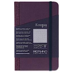 Fabriano Ecoqua Plus Fabric-Bound Notebook - Wine, 3-1/2" x 5-1/2", Dot Grid, front cover
