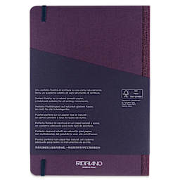Fabriano Ecoqua Plus Fabric-Bound Notebook - Wine, 5-4/5" x 8-1/4", Dot Grid, back cover