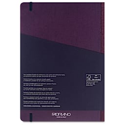 Fabriano Ecoqua Plus Fabric-Bound Notebook - Wine, 8-1/4" x 11-7/10", Lined, back cover