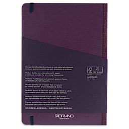 Fabriano Ecoqua Plus Fabric-Bound Notebook - Wine, 5-4/5" x 8-1/4", Lined, back cover