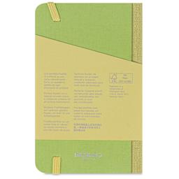 Fabriano Ecoqua Plus Fabric-Bound Notebook - Lime, 3-1/2" x 5-1/2", Dot Grid, back cover