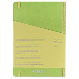 Fabriano Ecoqua Plus Fabric-Bound Notebook - Lime, 5-4/5" x 8-1/4", Dot Grid, back cover