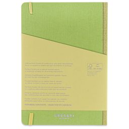 Fabriano Ecoqua Plus Fabric-Bound Notebook - Lime, 5-4/5" x 8-1/4", Lined, back cover