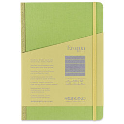 Fabriano Ecoqua Plus Fabric-Bound Notebook - Lime, 5-4/5" x 8-1/4", Lined, front cover
