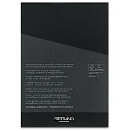 Fabriano Ecoqua Plus Glue-Bound Notebook - Black, 5-4/5" x 8-1/4", Lined, back cover