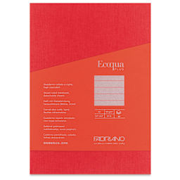 Fabriano Ecoqua Plus Glue-Bound Notebook - Red, 5-4/5" x 8-1/4", Lined, front cover