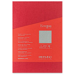 Fabriano Ecoqua Plus Glue-Bound Notebook - Red, 5-4/5" x 8-1/4", Dot Grid, front cover