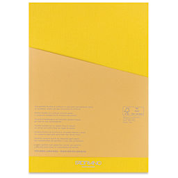 Fabriano Ecoqua Plus Glue-Bound Notebook - Yellow, 8-1/4" x 11-7/10", Dot Grid, back cover